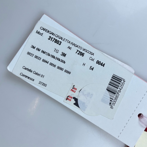 Monnalisa Red Bow Detail Little Girls Cardigan N276-90 - Picture 9 of 9